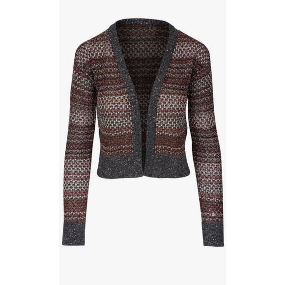 Missoni Mesh Knit Sequin Short Cardigan in Multi - Picture 7 of 15
